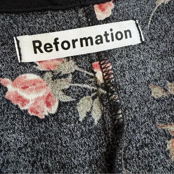 S O L D : Reformation Size 8 Rocki Collared Midi Dress Romy Rose Floral Print - Picture 9 of 14